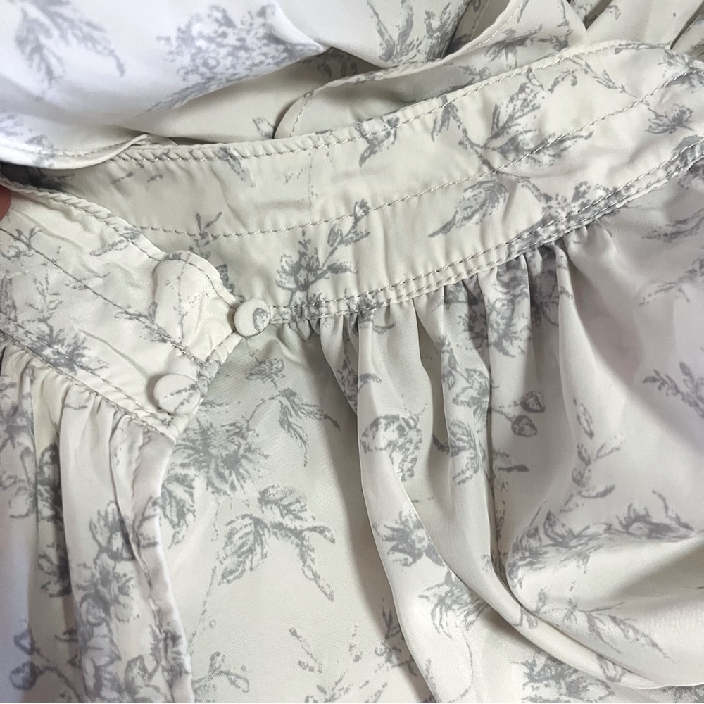 NWOT Snidel Frill Floral Bird Long Sleeve Elegant Feminine Ruffle Dress XS/S - Picture 10 of 16